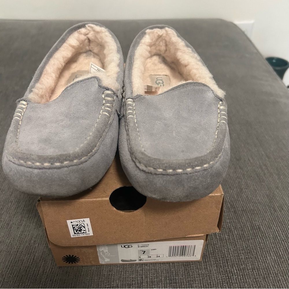 UGG Classic Gray Suede Slippers